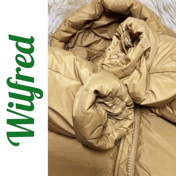 WILFRED ARITZIA LARAMIE Goose Down Long Puffer Coat Hood Beige, Size XS - Picture 14 of 16